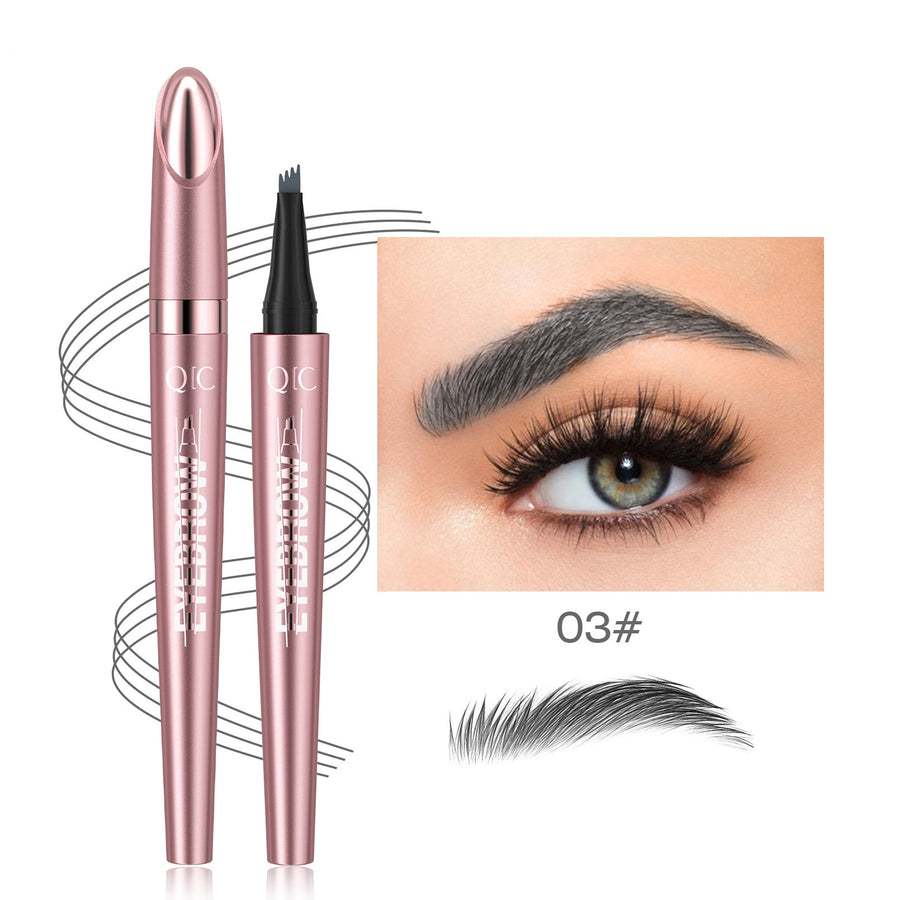 NovaGlow™ 4-Tip Microblading Eyebrow Pen | Waterproof & Natural Finish