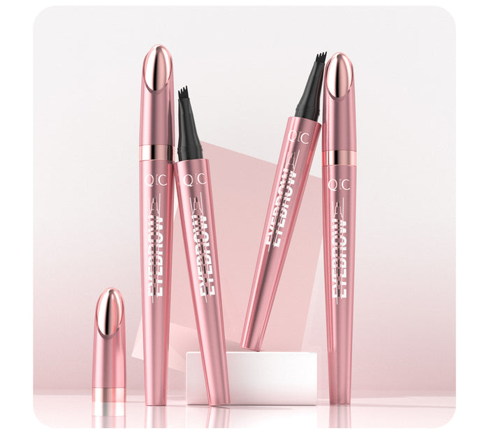 NovaGlow™ 4-Tip Microblading Eyebrow Pen | Waterproof & Natural Finish