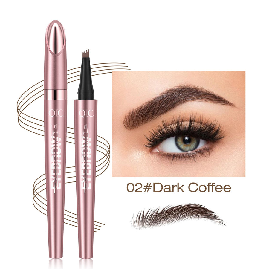 NovaGlow™ 4-Tip Microblading Eyebrow Pen | Waterproof & Natural Finish