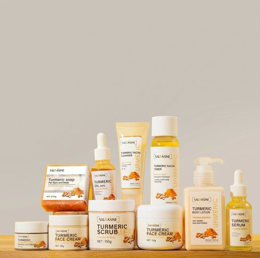 NovaGlow™ 10-Piece Turmeric Radiant Glow Skincare Set | Brightening & Anti-Blemish Bundle