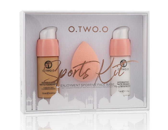 Nova Glow — Kit Base Viso Perfetto (Primer, Fondotinta & Sponge)